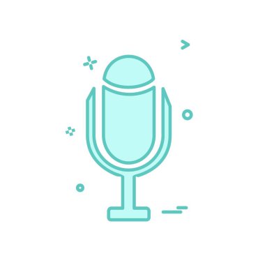 Mikrofon simgesi tasarım, renkli vektör çizim