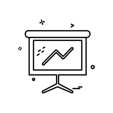 İş grafiği düz simge vektör çizim 