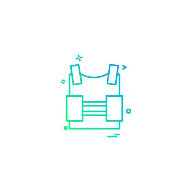 Kurşun geçirmez yelek koruma devrimi yelek ikon vektör tasarımı