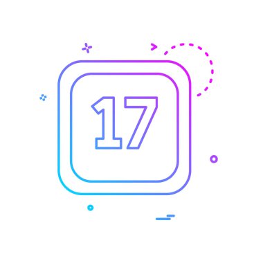 17 Tarih Takvimi simge tasarım vektörü