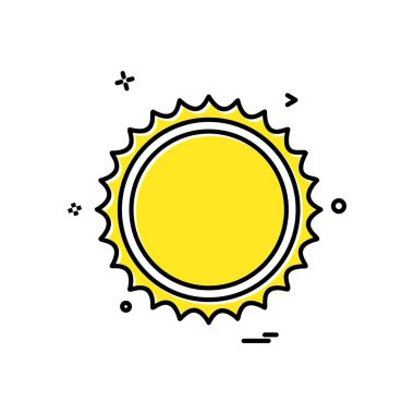 Güneş simgesi tasarım, renkli vektör çizim