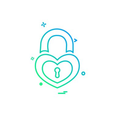 Sevgililer günü simgesi tasarım, renkli vektör çizim