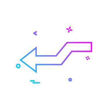 Sol ok simgesi tasarım vektörü