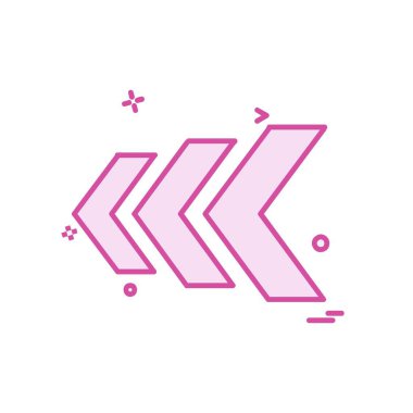 Sol ok simgesi tasarım vektörü