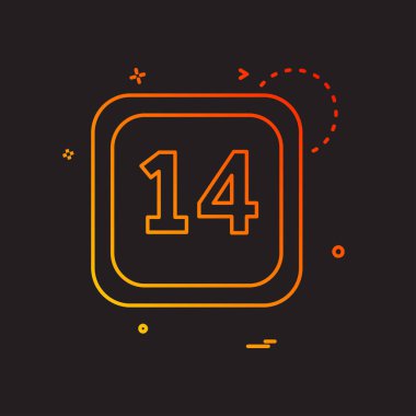 14 Tarih Takvimi simge tasarım vektörü