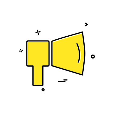 Hoparlör simgesi tasarım, renkli vektör çizim 