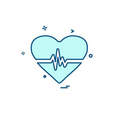 Kalp simgesi tasarım, Sevgililer günü için vektör çizim