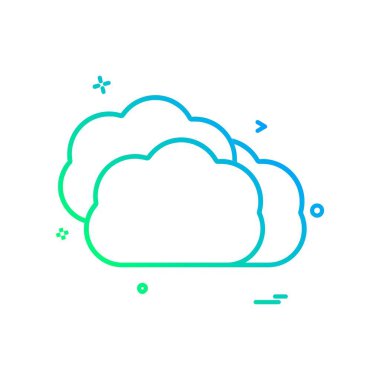 Bulut simgesi tasarım, renkli vektör çizim