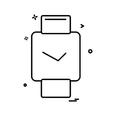 Saat simgesi tasarım, renkli vektör çizim