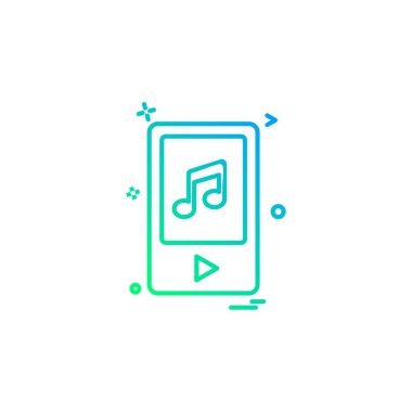 müzik çalar ikon vektör tasarımı