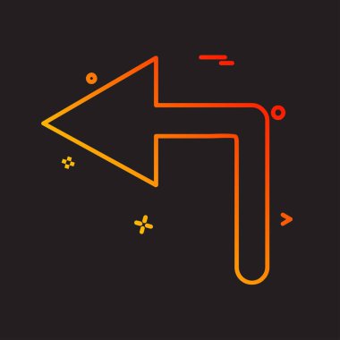 Sol ok simgesi tasarım vektörü