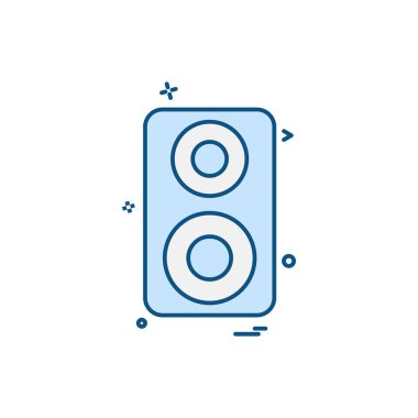 Hoparlör simgesi tasarım, renkli vektör çizim 