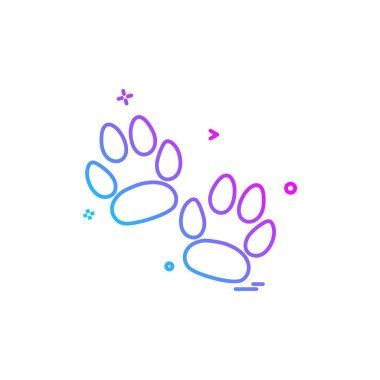 Hayvan patileri simge tasarım vektörü 