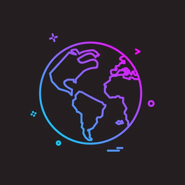 地図世界のアイコンベクトルデザイン — ストックベクタ