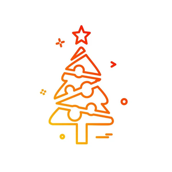 Árbol Navidad Icono Diseño Vector — Vector de stock