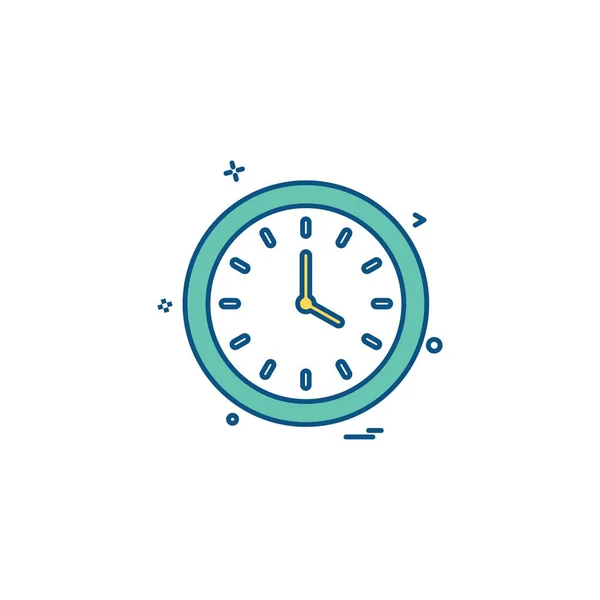 Clock Icon Design Vector — Stock Vector