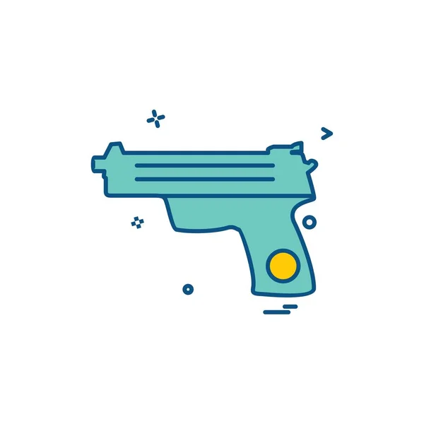 Gun Icon Design Vector — Stock Vector