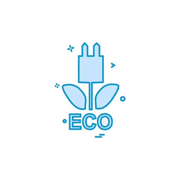 Ecología Icono Diseño Vector — Vector de stock