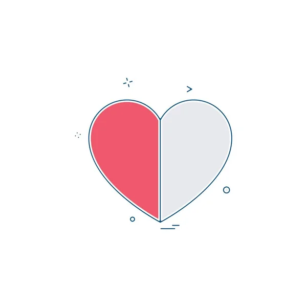 Herz Icon Design Vektorillustration Für Den Valentinstag — Stockvektor