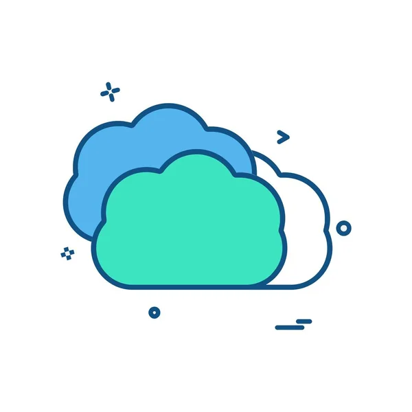 Wolke Icon Design Bunte Vektorillustration — Stockvektor