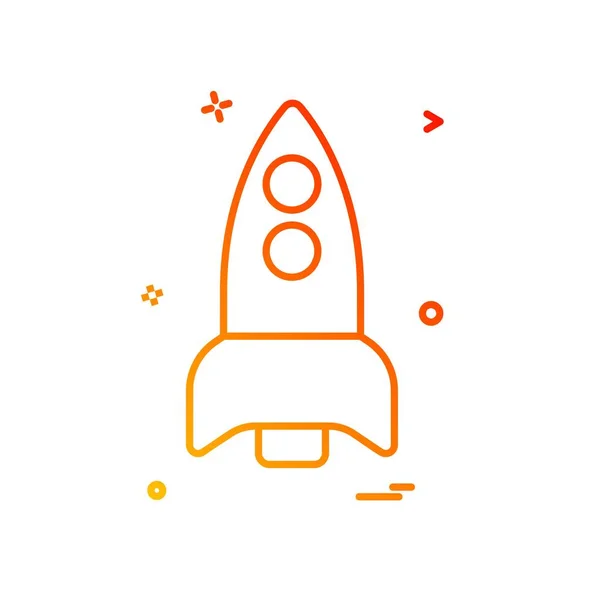 Rocket Icon Design Illustrazione Vettoriale Colorata — Vettoriale Stock