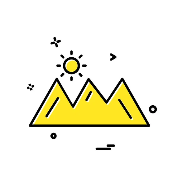 Mountians Icono Diseño Vector — Archivo Imágenes Vectoriales