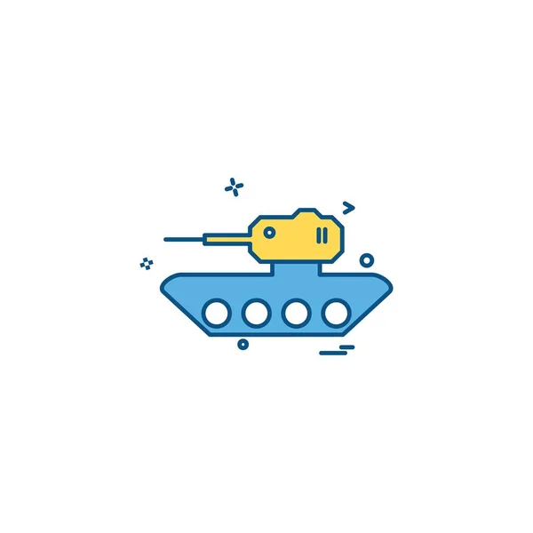 Tanque Militar Arma Guerra Icono Diseño Vectorial — Vector de stock