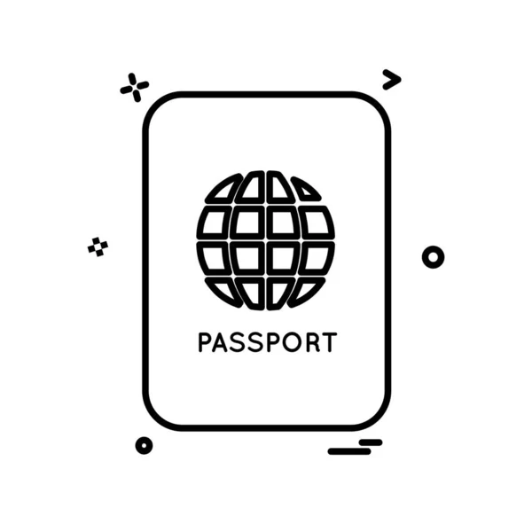 Passaporto Icona Vettoriale Progettazione — Vettoriale Stock