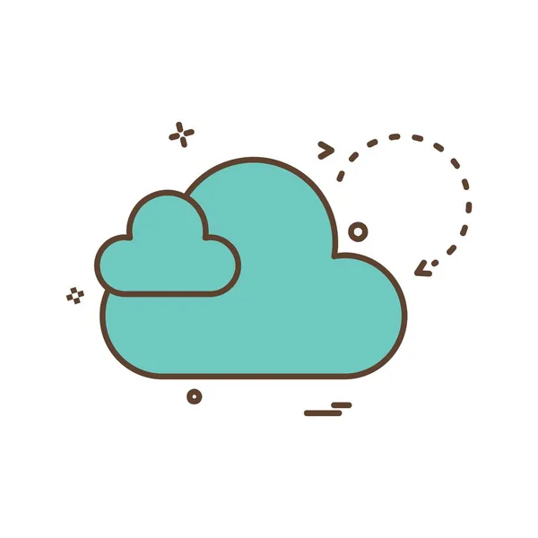 Wolke Icon Design Bunte Vektorillustration — Stockvektor