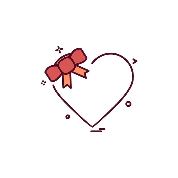 Sydän Kuvake Suunnittelu Vektori Kuvitus Valentine Päivä — vektorikuva