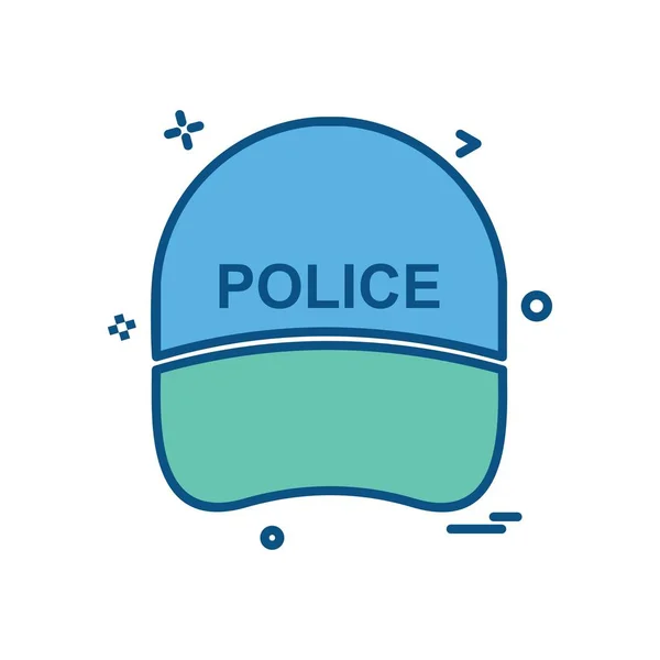 Cap Sombrero Oficial Ley Icono Policía Vector Diseño — Archivo Imágenes Vectoriales