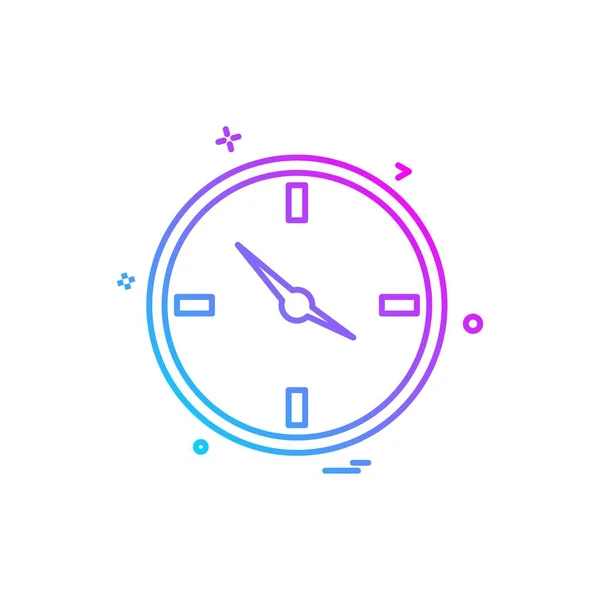 Reloj Icono Plano Vector Ilustración — Archivo Imágenes Vectoriales