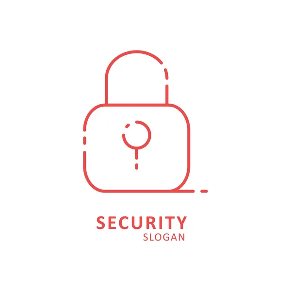 Security Typography Lock Logo Vector — Stock Vector