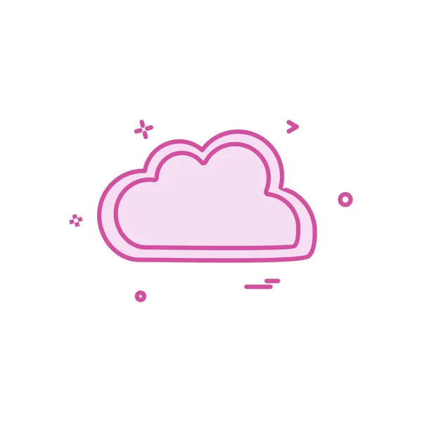 Wolke Icon Design Bunte Vektorillustration — Stockvektor