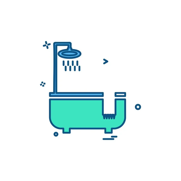 Bathtub Icon Design Vector — Stock Vector