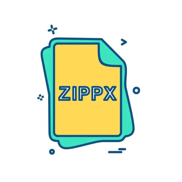 Zippx Fil Typ Ikon Design Vektor — Stock vektor