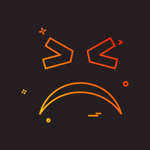 Smutný Emoji Ikony Designu Barevné Vektorové Ilustrace — Stockový vektor