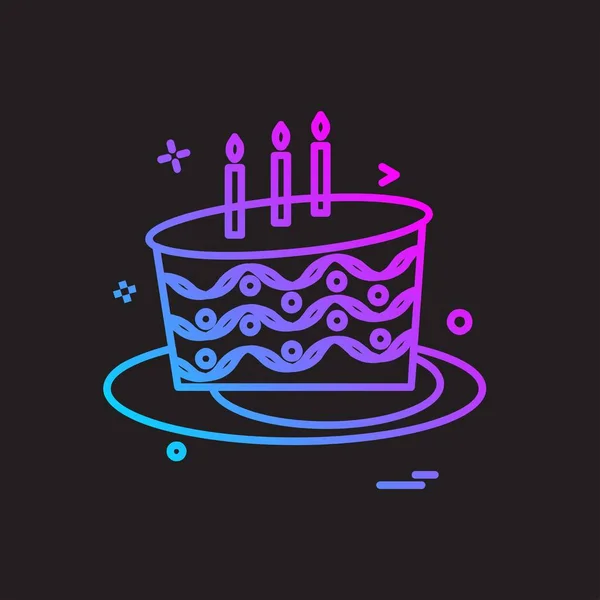 Kuchen Icon Design Bunte Vektorillustration — Stockvektor