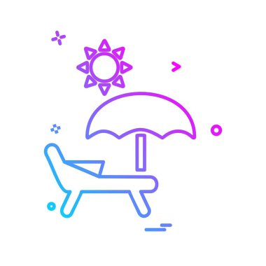 Plaj simgesi tasarım vektörü