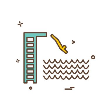 Yüzme simgesi tasarım vektörü