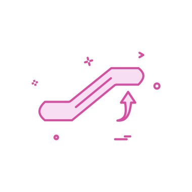 Yürüyen merdiven simgesi tasarım vektörü