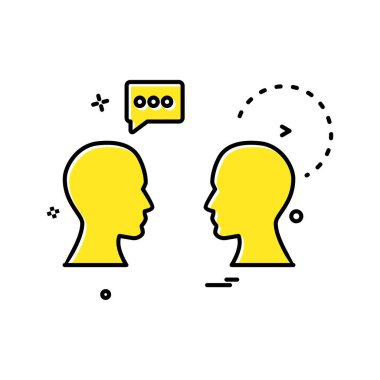 Sohbet adamları ikon vektör tasarımı hakkında konuşuyor