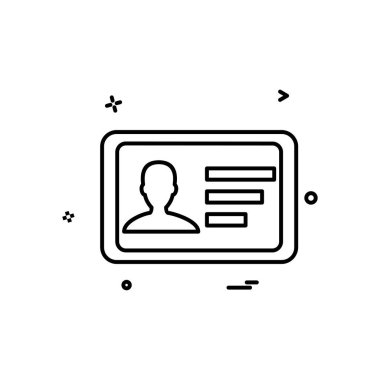 ID kart simgesi vektör illüstrasyonu 