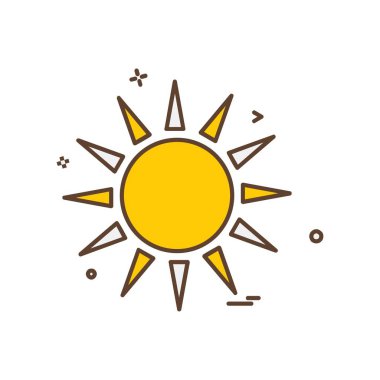 Güneş simgesi tasarım, renkli vektör çizim
