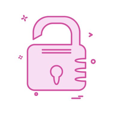 kilit düz simge vektör çizim 