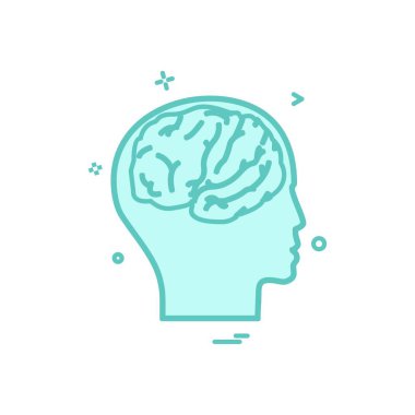 Yapay beyin istihbarat simge vektör çizim