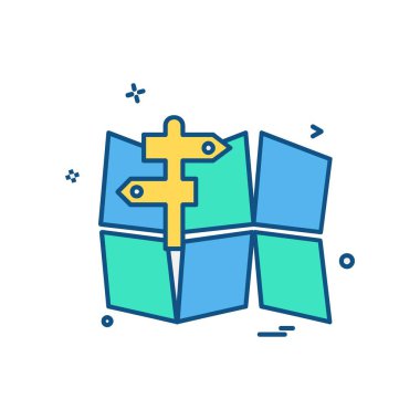 Gezinti simgesi tasarım, renkli vektör çizim