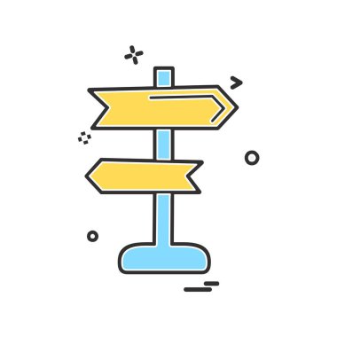 Yön Panosu simgesi tasarım, renkli vektör çizim