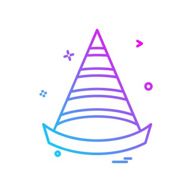 Cap simgesi tasarım, renkli vektör çizim