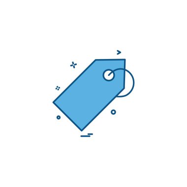 Etiketi simgesi tasarım, renkli vektör çizim